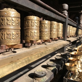 Tibetische Tisch Gebetsmühle - 24 cm