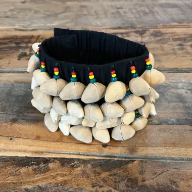 Rassel | Fuss-Shaker-Band | mit 5 Reihen Kenari-Samen