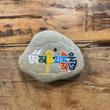 Mani Mantra Stein | Räucherstäbchenhalter