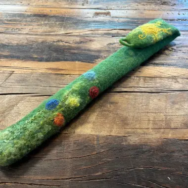 Gefilzte Flötentasche mit Sonnenmotiv