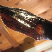 Kräutermesser aus Obsidian mit Manzanitaholzgriff (23 cm)