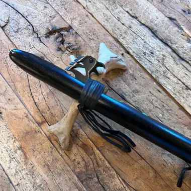 Gebetsflöte High Spirit in G-Moll | Raben Windblock | mit Türkisen | 54 cm