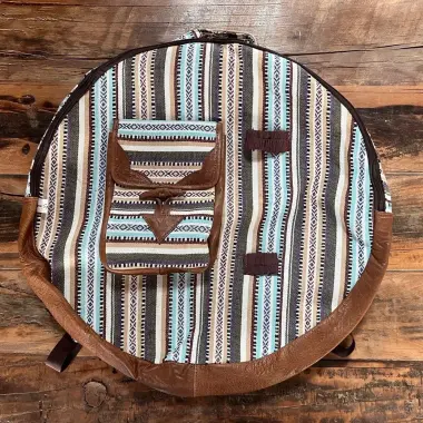 Trommeltasche aus Nepal mit Rucksackträgern | ø 60 cm