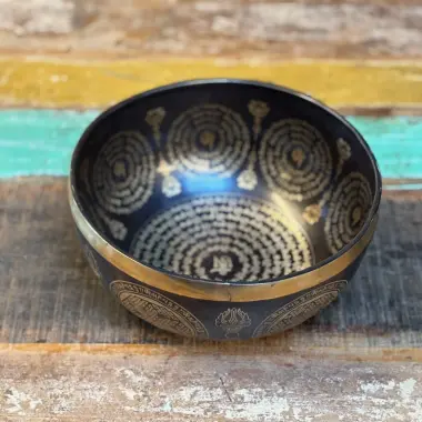 Klangschale – Ø 25 cm – Mani Mantra & Tib. Glückssymbole – Ton C