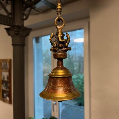 Tempelglocke mit Ganesha · Traditionelles Ritualinstrument · ø 9 cm