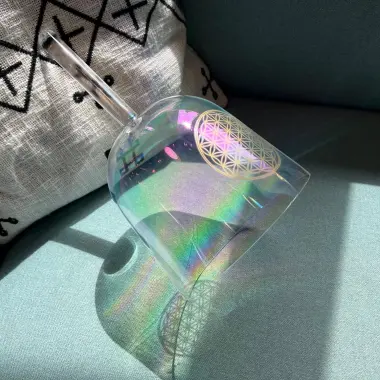 Alchemie Kristallklangkelch| Cosmic Light mit Lebensblume | F#4 in 432 Hz