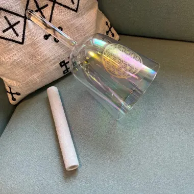 Alchemie Kristallklangkelch| Cosmic Light mit Lebensblume | C5 in 432 Hz