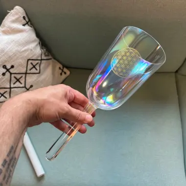 Alchemie Kristallklangkelch| Cosmic Light mit Lebensblume | G5 in 432 Hz