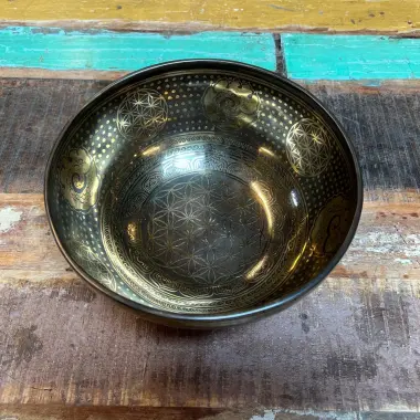 Klangschale | Lebensblume | ø 25.5 cm | Ton ~ C | Synodischer Mond (132,00 Hz)