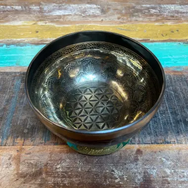 Klangschale Lebensblume | ø 20.8 cm | Ton ~ G | Erdrotation / Tageston (194,18 Hz)