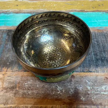 Klangschale Lebensblume | ø 19.8 cm | Ton ~ G | Erdrotation / Tageston (194,18 Hz)