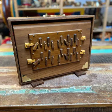 Teakholz Bass Shruti Box | Gross | 2. Oktaven Tonumfang C2–B3 in 440 Hz