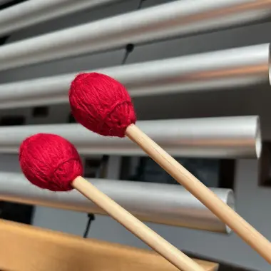 Gong Mallet Paar | Kopf mit Garn umwickelt | Harte Anschläge