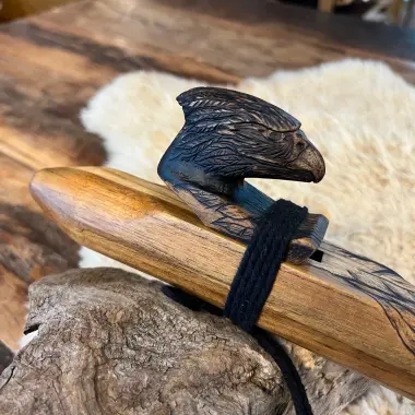 Gebetsflöte in D – 432 Hz | Der Geist des Phönix | Teakholz 69 cm