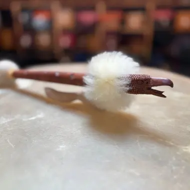 Trommelstock Serengeti-Holz mit Adlerkopf & Filzklöppel