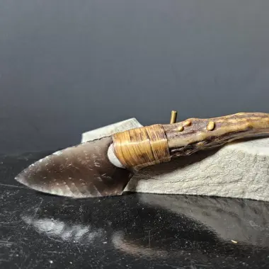 Obsidianmesser | Handgefertigt aus Hirschhorn & Davis Creek Obsidian