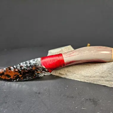 Obsidianmesser | Handgefertigt aus Hirschhorngriff & Mahogany Obsidian