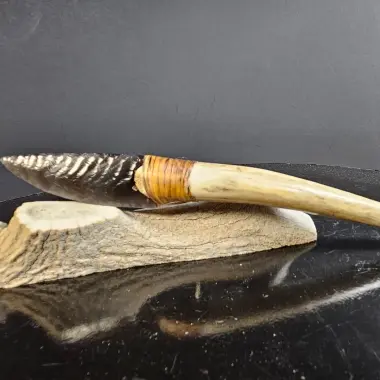 Obsidianmesser | Handgefertigt aus Hirschhorn & Banded Obsidian