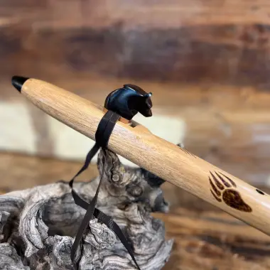 Gebetsflöte in Eb | Bären Windblock | Mahagoni Holz | Miguel Medina