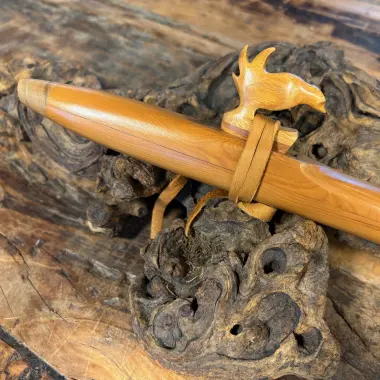 Gebetsflöte in hohem C-Moll | Vogel Windblock | Eibenholz | Miguel Medina