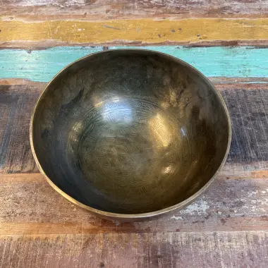 Klangschale mit Blume des Lebens | ø 26 cm | Ton ~ G2 | Mondton (95,96 Hz)