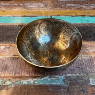 Klangschale mit Yin Yang Baum | ø 30 cm | Ton ~ E2 | Sonnenton (256 Hz)