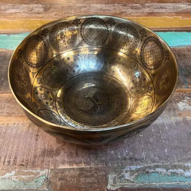 Klangschale mit Yin Yang Baum | ø 35.5 cm | Ton ~ G3 | Venuston (197 Hz)